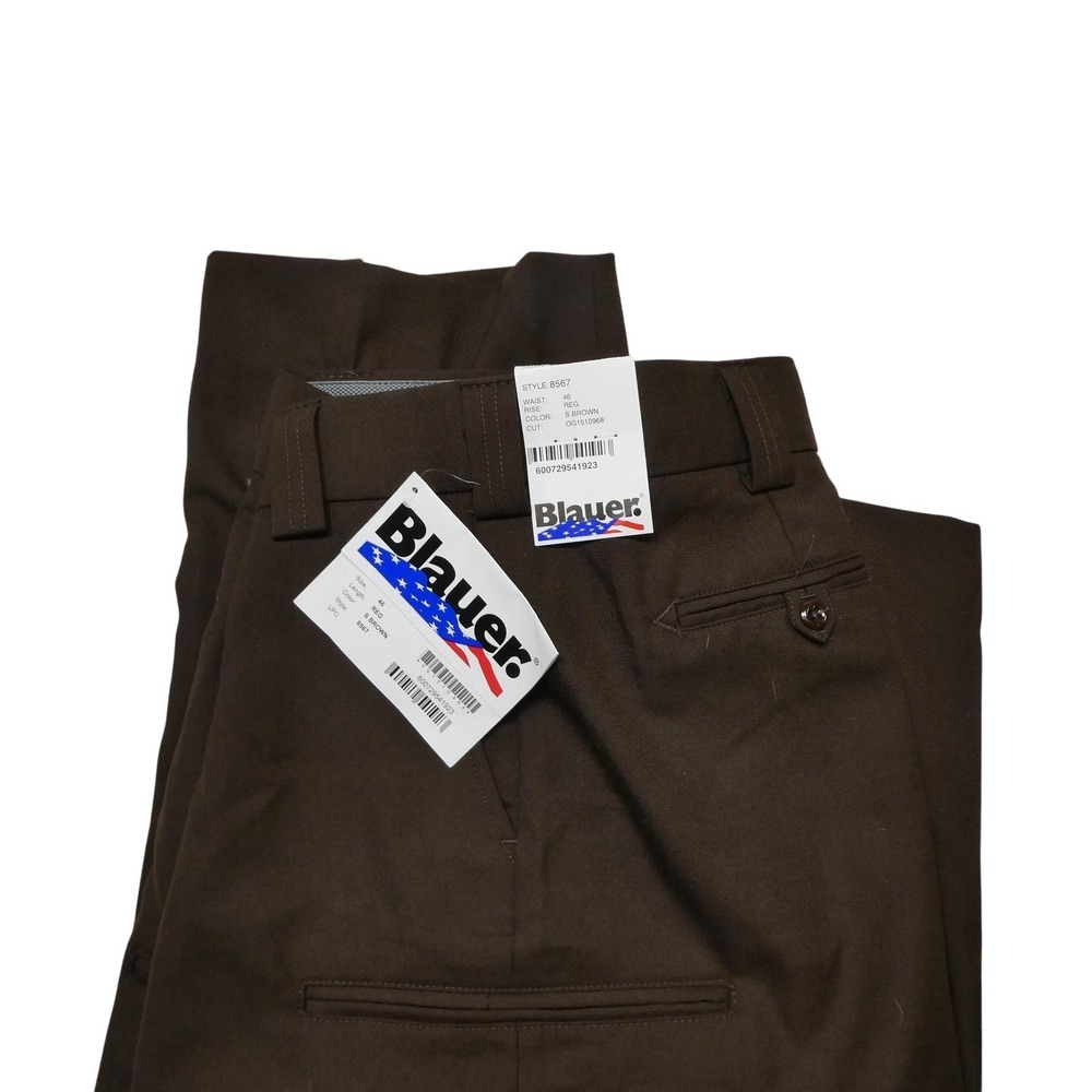 Blauer Pants Mens 46x30 Brown Wool Blend Dress‎ Slacks Uniform Workwear